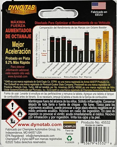 Vista 2 de Aumentador de Octanaje 2 pastillas de 0.05 oz CADA UNA (1)
