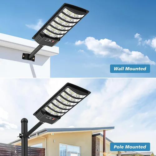 Vista 9 de OKPRO Luces solares al aire libre impermeables - Luces de calle solares de ángulo amplio para exteriores, del atardecer al amanecer, con sensor
