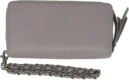 Vista 2 de Harley-Davidson Legend Collection - Cartera de cuero con cremallera para mujer color gris pardo ahumado Marrón 7 x 4