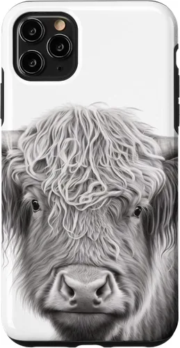 Vista 11 de Funda para iPhone 15 Highland Cow Scottish Cattle Pencil