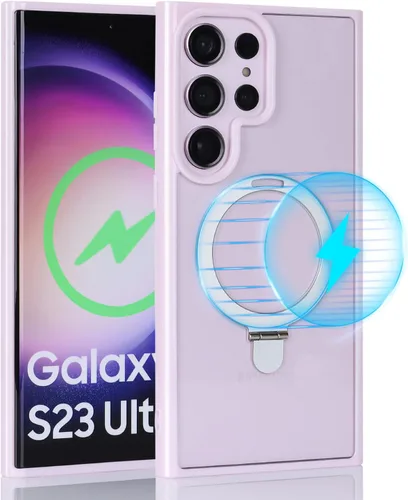 Vista 3 de Cavor - Funda para Samsung S23 Ultra, compatible con MagSafe, lavanda Funda para teléfono Galaxy S23 Ultra con función atril, protección suave,