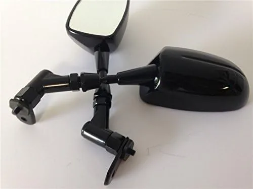 Vista 3 de Mini Espejos para Motocicleta Honda CBR 600RR Kawasaki Ninja 636 ZX6R Yamaha YZF R6 R1 Negro Nuevo