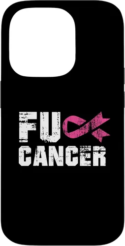 Vista 17 de iPhone 16 Fuck Cancer Survivor Gift Distressed Pink Ribbon Awareness Case