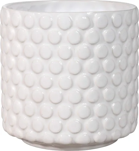 Vista 13 de Bloomingville Maceta de cerámica – Maceta negra de 5 pulgadas con lunares – Maceta moderna de cerámica con esmalte agrietado – Sin agujeros de Negro