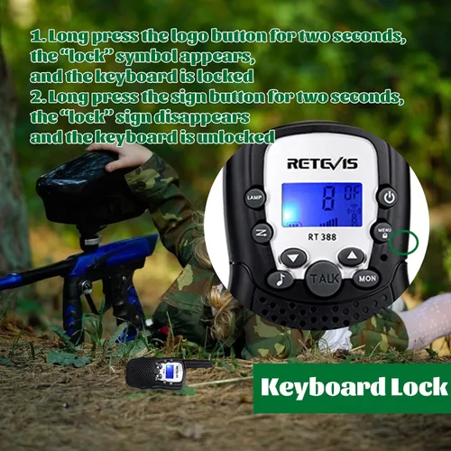 Vista 5 de Retevis RT388 Walkie Talkies para niños, juguetes Walkie Talkie para niños de 6 a 12 años, juguetes para niños, regalos para viajes al aire libre