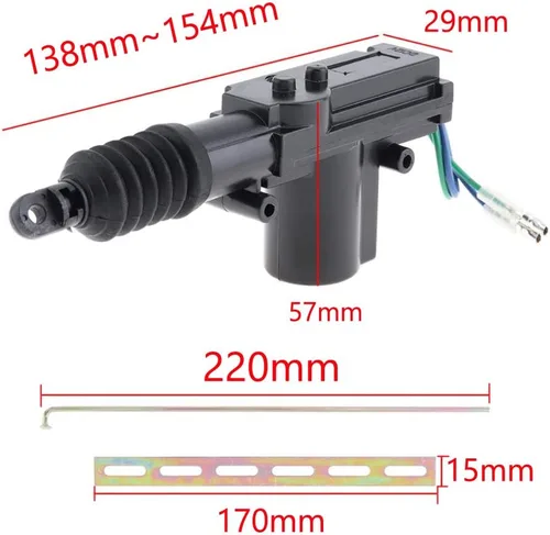 Vista 2 de ESUPPORT Motor resistente universal del alambre 12V del alambre 12V del actuador de la cerradura de puerta del poder más elevado del coche