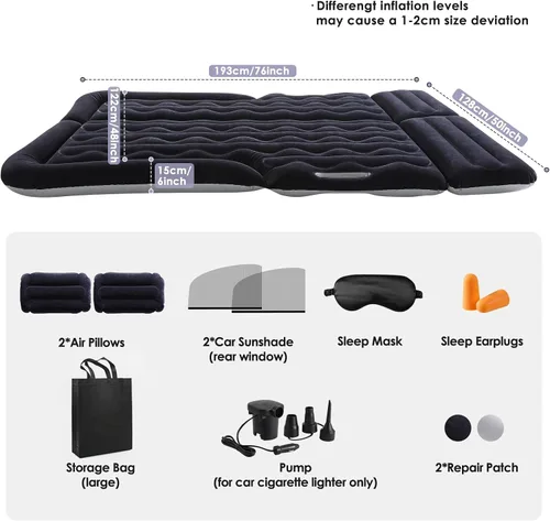 Vista 5 de Eooqi Colchón inflable del aire del coche para la cama del asiento trasero