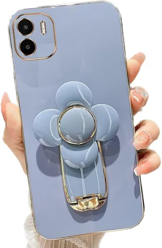 Vista 94 de Miagon - Funda con soporte para Xiaomi Redmi A1, galvanizado suave TPU protector delgado a prueba de golpes con molinete giratorio soporte de flores