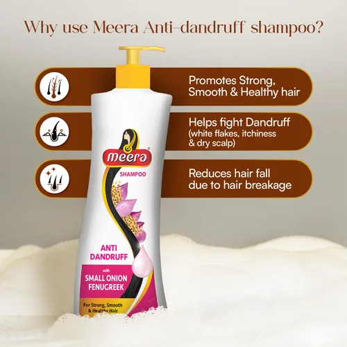 Vista 4 de Meera Champú anticaspa, blanco, 11.5 fl oz