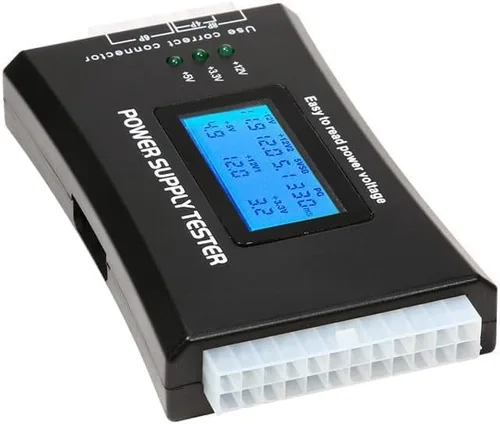 Vista 2 de Fuente de alimentación de la PC de diagnóstico LCD dispositivo de prueba de computadora 20/24 4/6/8 Pin probador de suministro para SATA, IDE, HDD