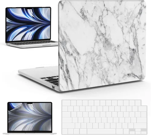 Vista 21 de IBENZER Funda para MacBook Air de 13 pulgadas 2026 2025 2024 2023 2022 M4 A3240 M3 A3113 M2 A2681, funda rígida con cubierta de teclado ScreenFilm