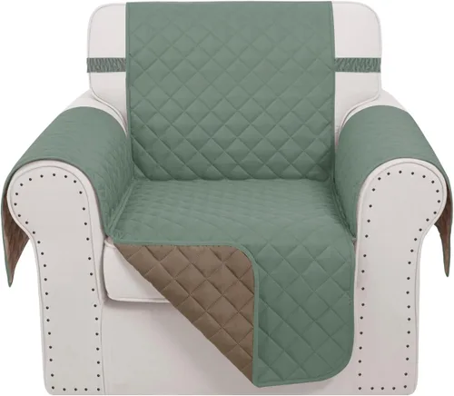 Vista 19 de Fundas para Silla Reclinable Reversibles Funda de Sofá para Mascotas Protector de Muebles Lazy Boy (Silla 23'', Beige/Beige)