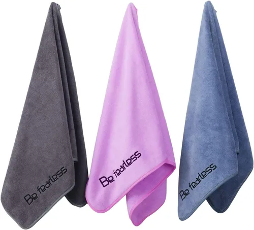 Vista 15 de Toallas de microfibra para gimnasio de tamaño grande súper suaves para ejercicio, fitness, deportes, entrenamiento, 380-GSM 15-pulgadas x