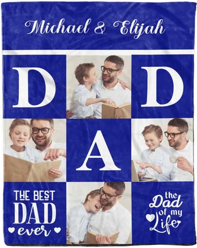 Vista 28 de D-Story Mantas para papá, manta de regalo personalizada de hija, manta para el Día del Padre, regalos para papá de parte de la hija, manta con fotos