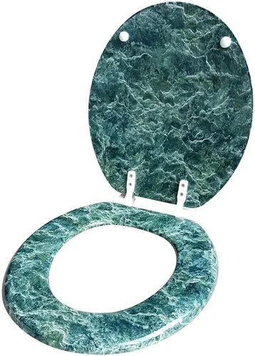 Vista 2 de J&V Textiles Asiento de inodoro redondo con bisagra fácil de limpiar y cambiar (Jade)*