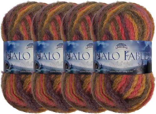 Vista 9 de JubileeYarn Halo Fables Yarn - 100g/Skein Bulky Polyester - North Wind Sun - 2 Skeins