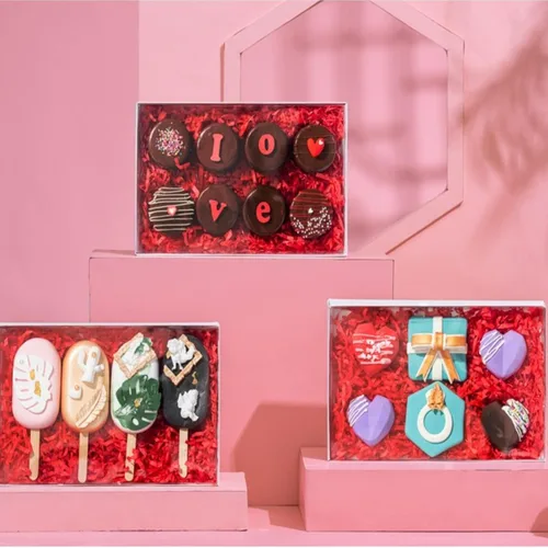 Vista 7 de RomanticBaking Paquete de 10 cajas transparentes para galletas de 9 1/2" x 6" x 1 1/4" pulgadas con ventana, cajas de panadería, cajas