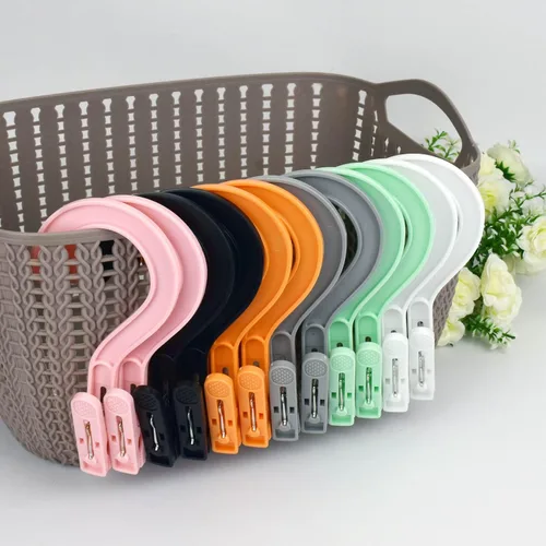 Vista 6 de Ganchos de lavandería para botas, ganchos de plástico para ropa, clips para baño, viajes, portátiles (multicolor, 12 unidades)