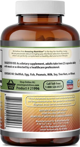 Vista 4 de Amazing Formulas Complejo de ginseng de 1000 mg de extracto de ginseng coreano 4:1, suplemento de cápsulas Sin OMG Sin gluten Fabricado