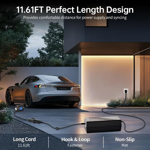 Vista 4 de Convertidor C20 de CA a CC actualizado de 20A/240W/11.61FT/110V-240V a 12V Adaptador de corriente para coche, adaptador de enchufe de encendedor