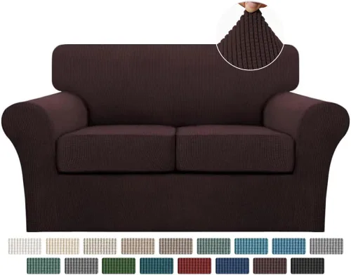 Vista 77 de Turquoize 2 fundas para sillas de sala de estar, funda de sofá con fundas de cojín individuales, funda de muebles para sillas (silla, beige biscotti)