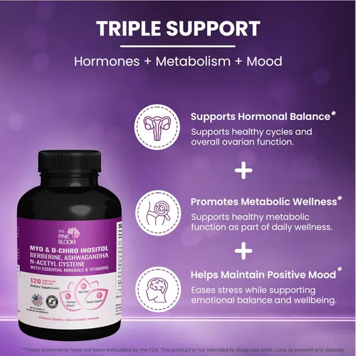 Vista 10 de Myo & D-Chiro Inositol Proporción 40:1 – 120 Cápsulas Suplemento de inositol Myo para mujeres con vitamina D, Ashwagandha, Folato y Zinc