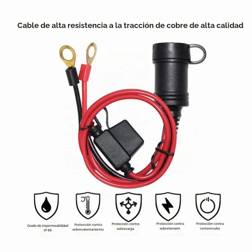 Vista 6 de SPARKING Enchufe para encendedor de cigarrillos hembra de automóvil de 3 pies a terminales de ojal, cable de extensión de 12 V con fusible de 10 A