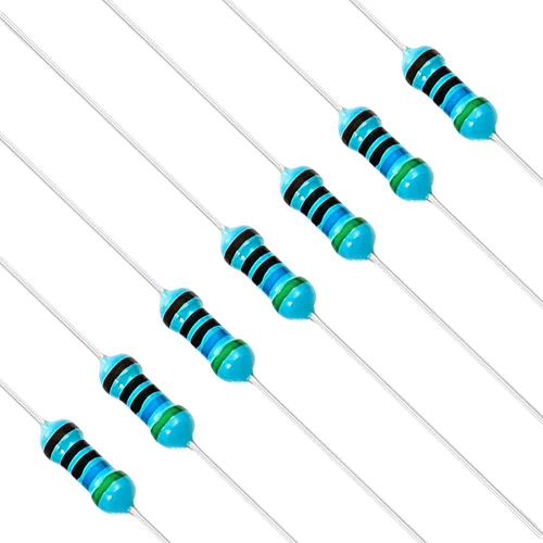 Vista 110 de Chanzon 100 piezas 1 Ω ohm Resistencia 1/4 W (0.25 W) Resistencia fija de película metálica 0.01 ±1% Tolerancia 1R MF Resistencias de agujero