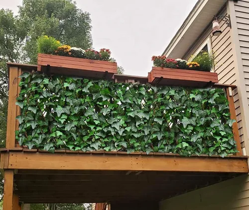 Vista 2 de GLANT Cerca de Privacidad Expandible para Balcón, Patio al Aire Libre, Panel Decorativo de Cercado de Hiedra Artificial, Setos Artificiales