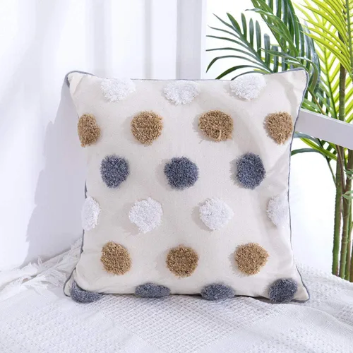 Vista 2 de vctops Fundas de almohada decorativas de estilo marroquí, estilo marroquí, estilo bohemio, tejidas, cuadradas, para cama, sala de estar, sofá