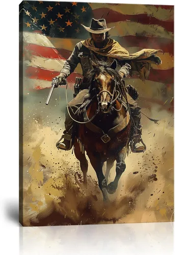 Vista 28 de Arte de pared de vaquero occidental Imágenes de mujeres vaquero Impresiones Póster de lienzo del suroeste Arte de decoración de pared occidental