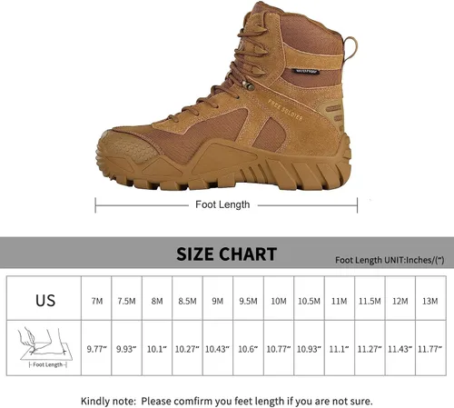 Vista 5 de FREE SOLDIER Men's Waterproof Hiking Boots Military Tactical Boots for Men Outdoor Lightweight Work Boots