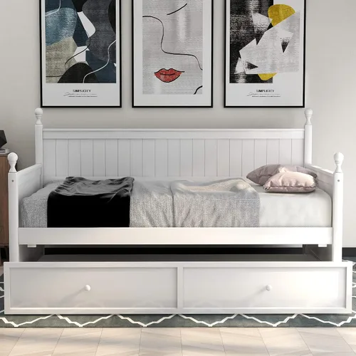 Vista 9 de SOFTSEA Sofá cama doble con cama nido Espresso
