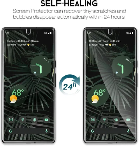Vista 4 de LK Protector de pantalla de TPU flexible diseñado para Google Pixel 6 Pro (no de vidrio) + 2 protectores de lente de cámara de vidrio templado