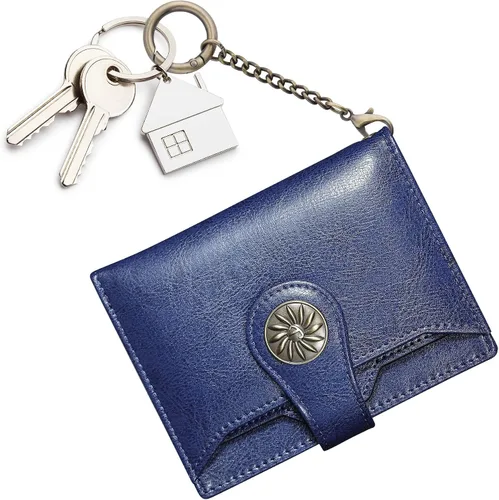 Vista 7 de Travelambo Rfid Wallet - Cartera de cuero para mujer, Azul profundo, Moda