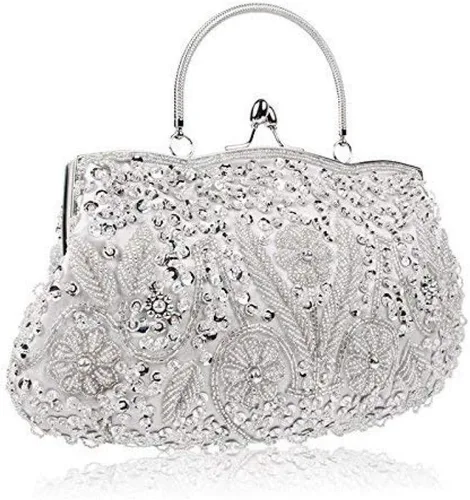 Vista 2 de Gets Noble - Bolso de noche con lentejuelas y cuentas para mujer