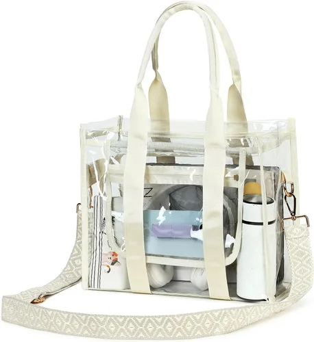 Vista 7 de getgto Bolsas Transparentes para Mujer Bolso de Mano, Bolso Cruzado, Bolso Transparente Aprobado para Estadios para Eventos Deportivos, Concierto