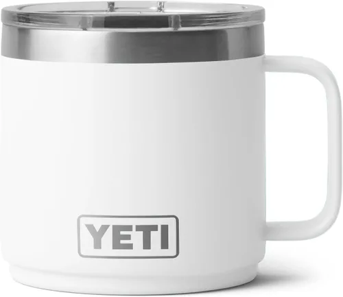 Vista 22 de YETI Rambler - Taza apilable con forro de cerámica, de 14 onzas, aislada al vacío, de acero inoxidable con tapa MagSlider, color negro