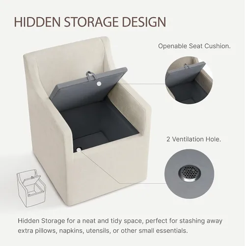 Vista 3 de KISLOT Juego de 1 sillas de comedor tapizadas con funda lavable