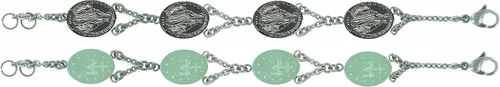 Vista 2 de CatólicaPulsera de acero inoxidable Medalla Milagrosa Virgen MilagrosaCuatro Solid Oval Medallas