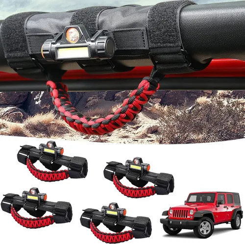 Vista 13 de GAIZON Paquete de 2 asas de agarre para Jeep Wrangler, accesorios Sahara Freedom Rubicon CJ YJ TJ JL JK LJ JLU JKU, Gladiator JT 1955-2023, Negro