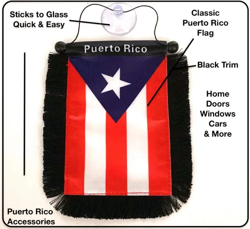 Vista 2 de Banderas de Puerto Rico para autos, accesorios adhesivos para casas de relaciones públicas puertorriqueñas, banderas para automóviles, pequeñas
