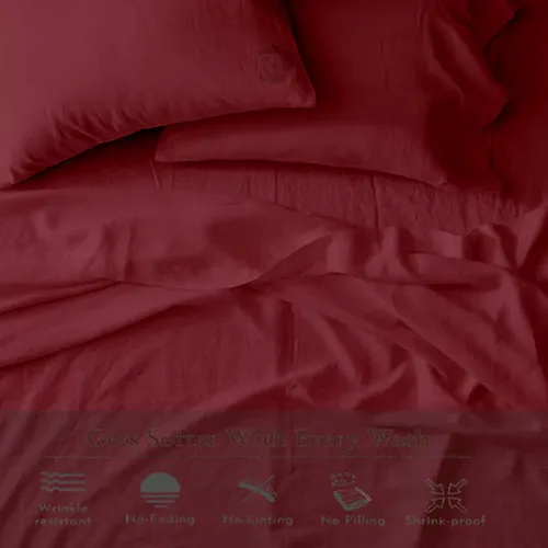 Vista 6 de Juego de sábanas tamaño individual, 100% microfibra suave, 3 piezas con sábana bajera y fundas de almohada, bolsillo profundo para colchones