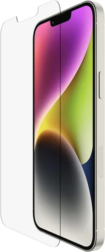 Vista 20 de Belkin ScreenForce UltraGlass Protector de pantalla con filtro de luz azul para iPhone 14 Pro, resistente a los arañazos, protección contra impactos