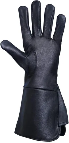 Vista 7 de Glamtron Guantes medievales renacentistas de piel de cordero pura guantes de guantelete para cosplay