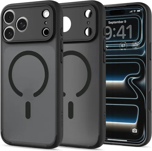 Vista 10 de Spigen Funda para iPhone 17, Ultra Hybrid MagFit [Control de cámara cubierta de TPU] [Anti-amarilleo] [Compatible con Magsafe] - Grafito