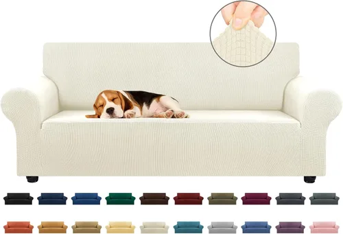 Vista 76 de KEKUOU Funda elástica para sofá biplaza, funda de sofá para sofá de 2 cojines (55-78 pulgadas), protector de muebles con parte inferior elástica