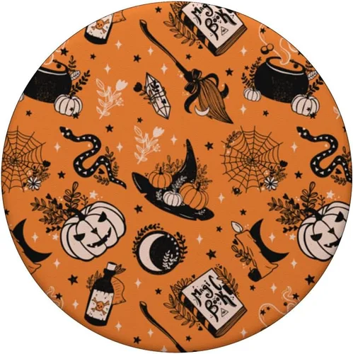 Vista 3 de Bonitos popSockets retro de brujería para Halloween, PopSockets intercambiables