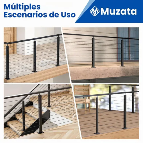 Vista 6 de Muzata Paquete de 4 soportes modulares para montaje en superficie de poste