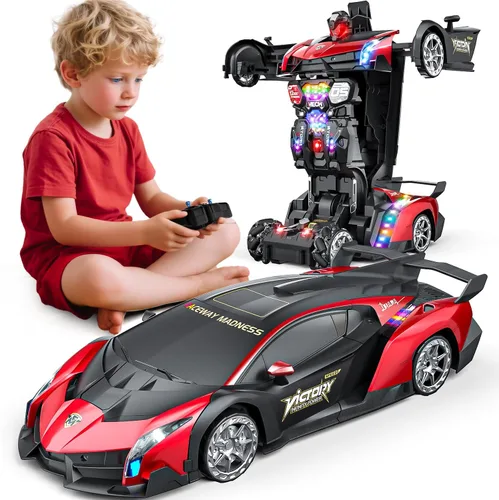 Vista 10 de Holyton 1:10 Transforming RC Car, coche de control remoto grande, azul